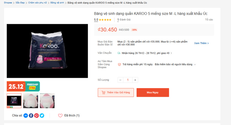 Băng vệ sinh dạng quần mua ở đâu - Sàn TMĐT