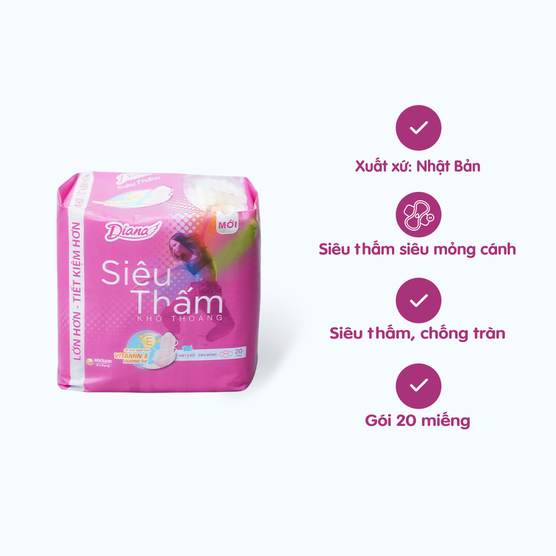 Băng vệ sinh tốt nhất cho tuổi dậy thì - Diana siêu thấm